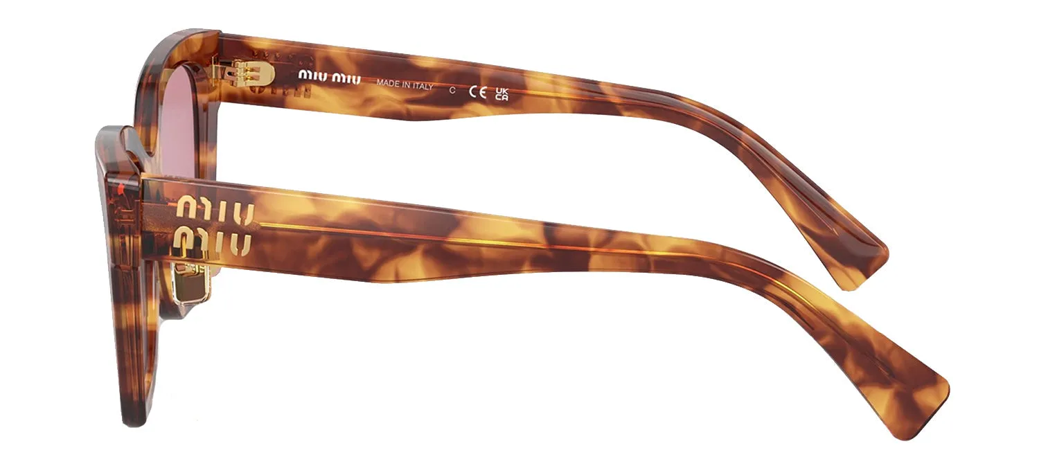 Miu Miu MU 02ZS 11Q50D Square Plastic Havana Sunglasses with Red Lens sold by Gaffos product image thumbnail 3