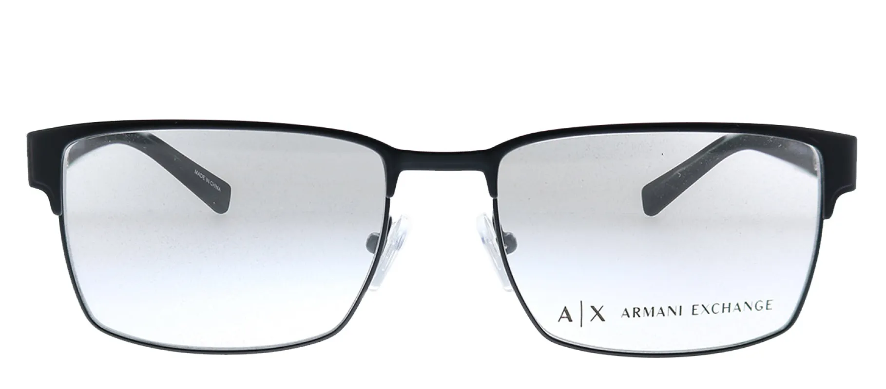 Armani Exchange AX 1019 6063 Rectangle Metal Black Eyeglasses with Demo Lens made by Armani Exchange