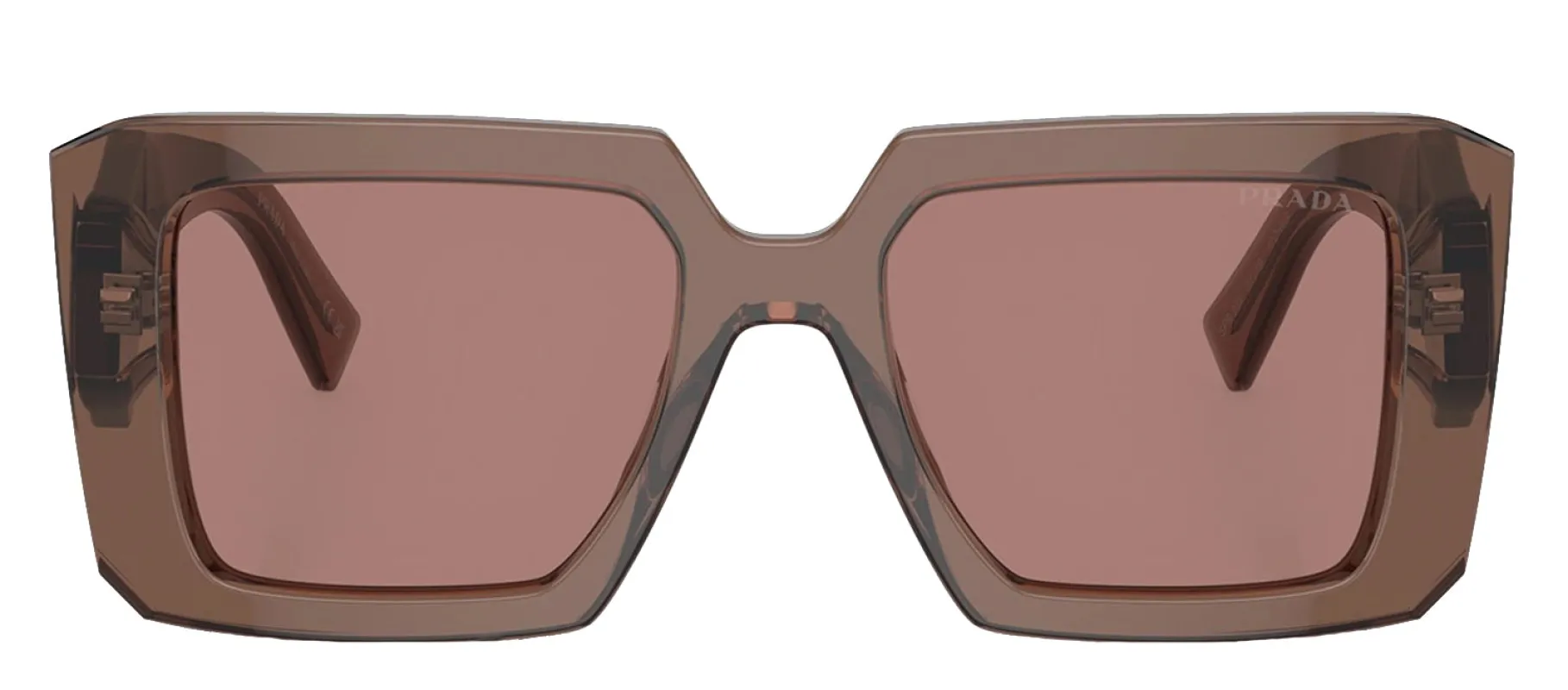 Prada PR 23YS 17O60B Square Plastic Brown Sunglasses with Brown Lens made by Prada