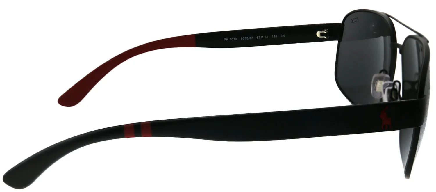 Polo Ralph Lauren PH 3112 903887 Aviator Metal Black Sunglasses with Grey Lens sold by Gaffos product image thumbnail 3