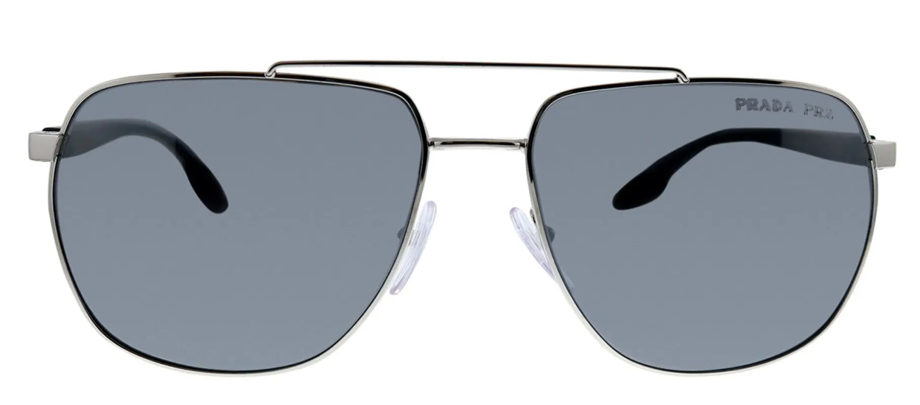 Prada Linea Rossa PS 55VS 1BC07H Pilot Metal Silver Sunglasses with Silver Polarized Lens sold by Gaffos