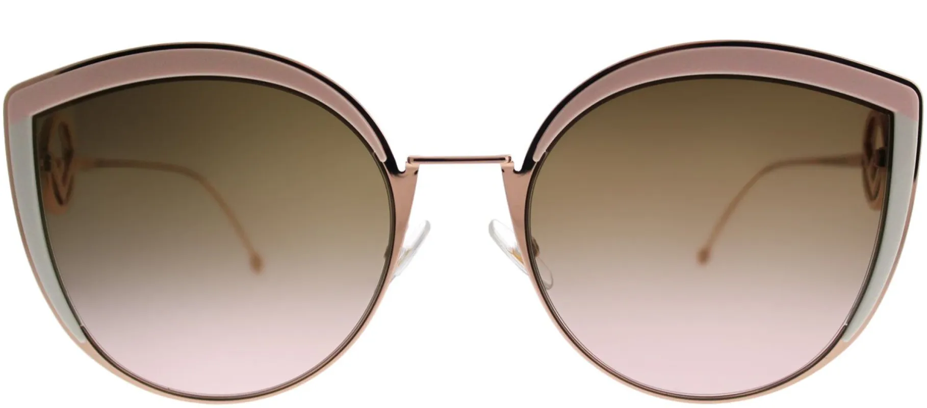 Fendi FF 0290 35J Cat-Eye Metal Pink Sunglasses with Brown Gradient Lens sold by Gaffos