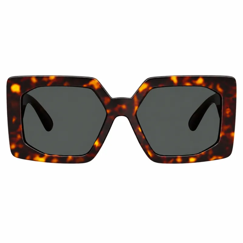 Versace VE 4478U 108/87 Square Plastic Havana Sunglasses with Grey Lens made by Versace