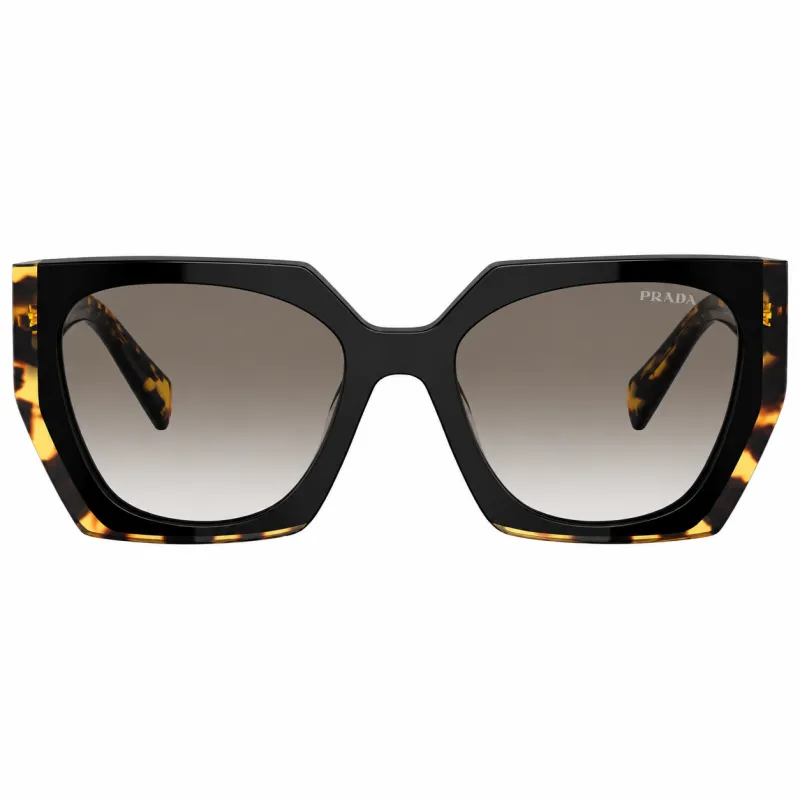 Prada PR 15WS 3890A7 Rectangle Plastic Tortoise Sunglasses with Grey Gradient Lens made by Prada