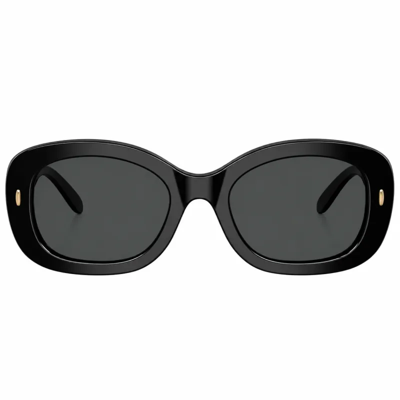 Tory Burch TY 7226U 198887 Oval Plastic Black Sunglasses with Grey Lens made by Tory Burch