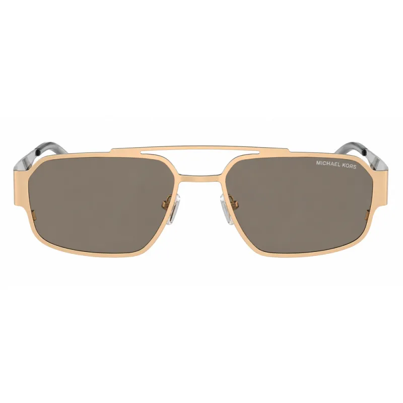 Michael Kors MK 1182 10145A Rectangle Metal Gold Sunglasses with Brown Mirrored Lens made by Michael Kors
