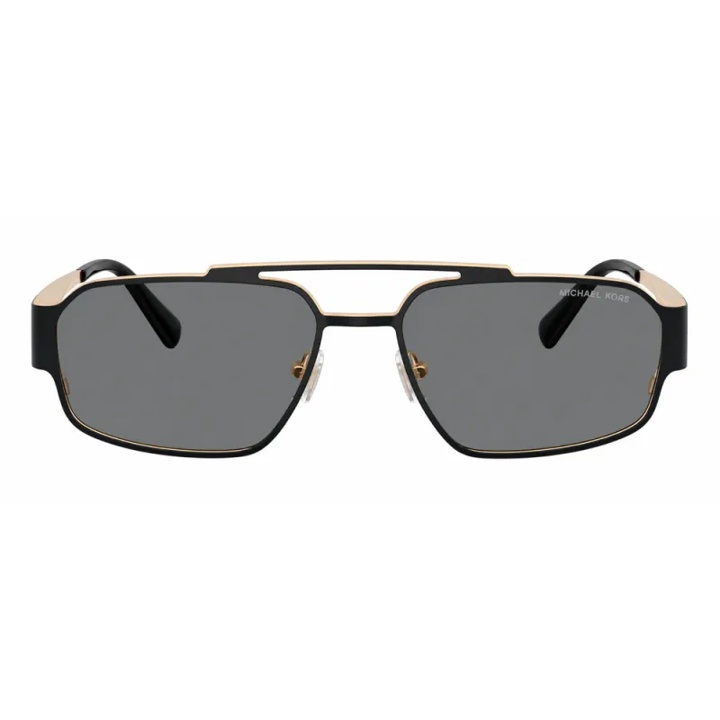 Michael Kors MK 1182 100587 Rectangle Metal Black Sunglasses with Grey Lens made by Michael Kors