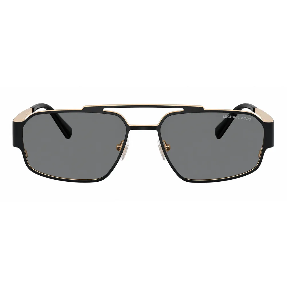 Michael Kors MK 1182 100587 Rectangle Metal Black Sunglasses with Grey Lens sold by Gaffos