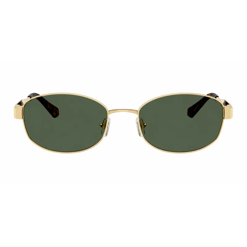 Michael Kors MK 1161 10143H Oval Metal Gold Sunglasses with Green Lens made by Michael Kors