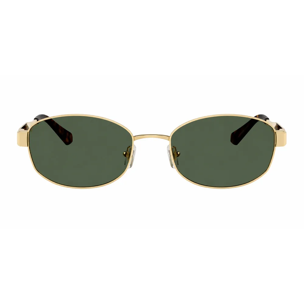 Michael Kors MK 1161 10143H Oval Metal Gold Sunglasses with Green Lens sold by Gaffos