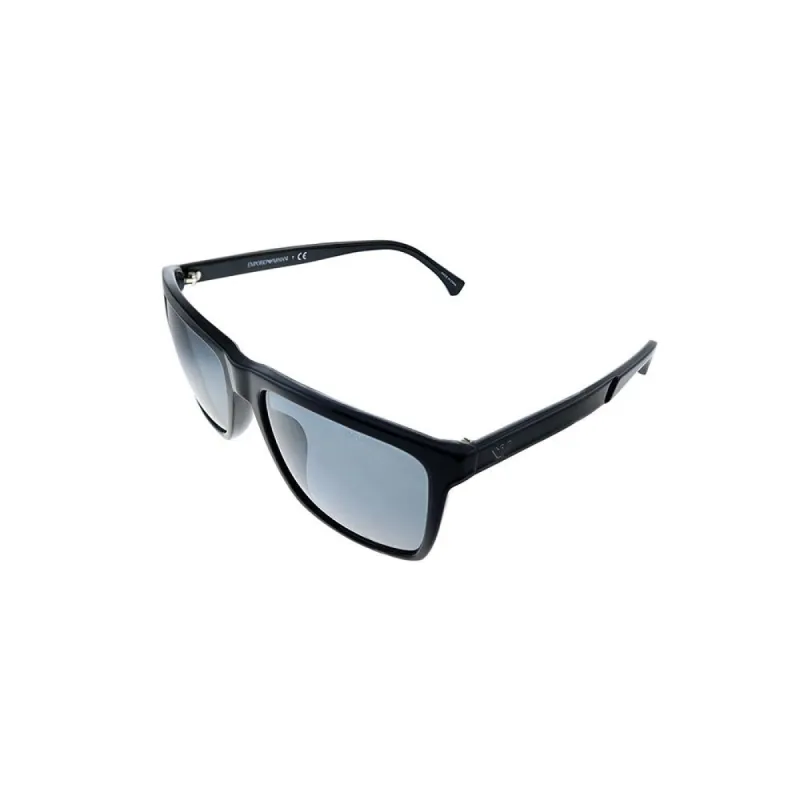 Emporio Armani EA 4117F 50176G Black Plastic Rectangle Sunglasses Grey Mirror Lens made by Gaffos