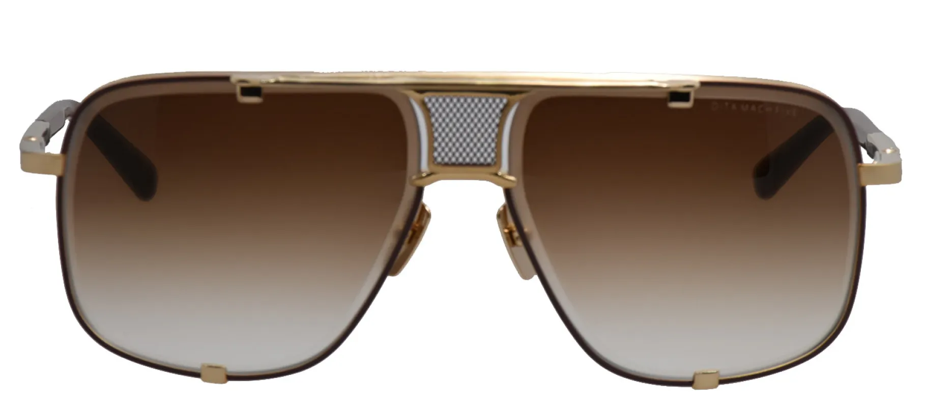 Dita MACH-FIVE DT DRX-2087 I-GLD-BRN Aviator Metal Gold Sunglasses with Brown Gradient Lens made by DITA