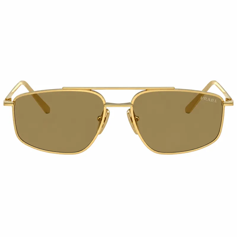 Prada PR C51S 5AK70G Pillow Metal Gold Sunglasses with Green Lens made by Prada