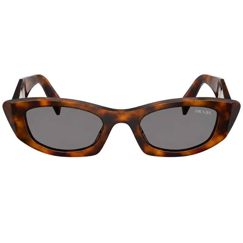 Prada PR B16S 20D50Q Oval Plastic Tortoise Sunglasses with Grey Lens made by Prada