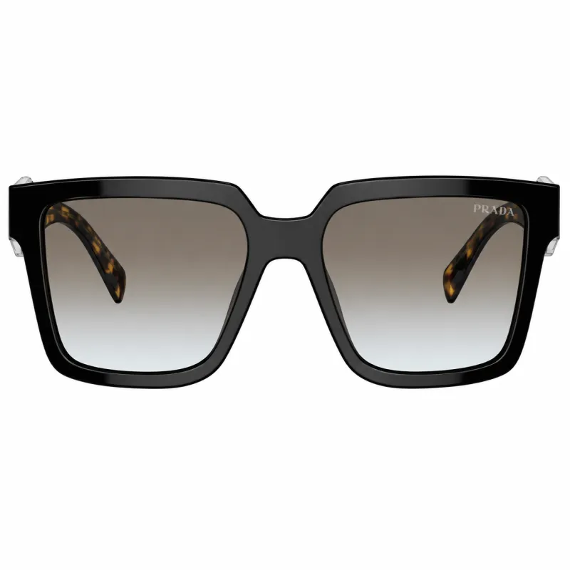 Prada PR 24ZS 1AB0A7 Square Plastic Black Sunglasses with Grey Gradient Lens made by Prada