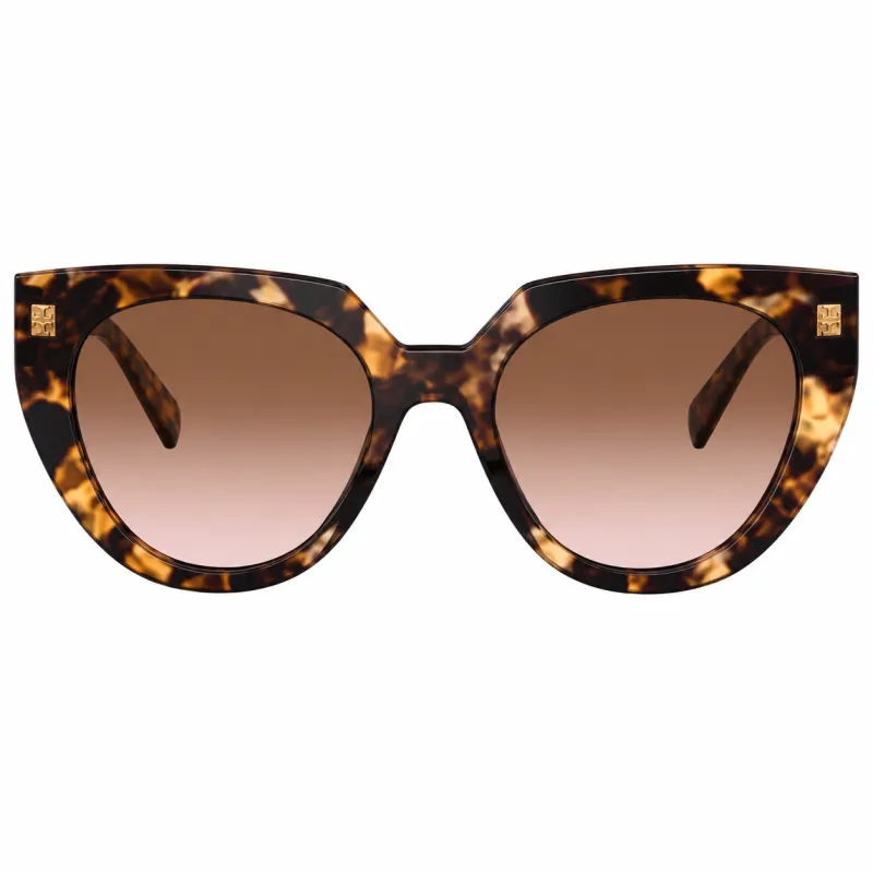 Prada PR 14WS 01R0A6 Cat-Eye Plastic Tortoise Sunglasses with Brown Gradient Lens made by Prada