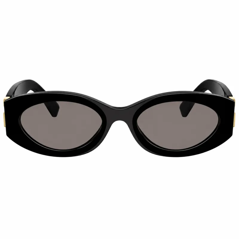 Miu Miu MU 11WS 1AB5S0 Oval Plastic Black Sunglasses with Grey Lens made by Miu Miu