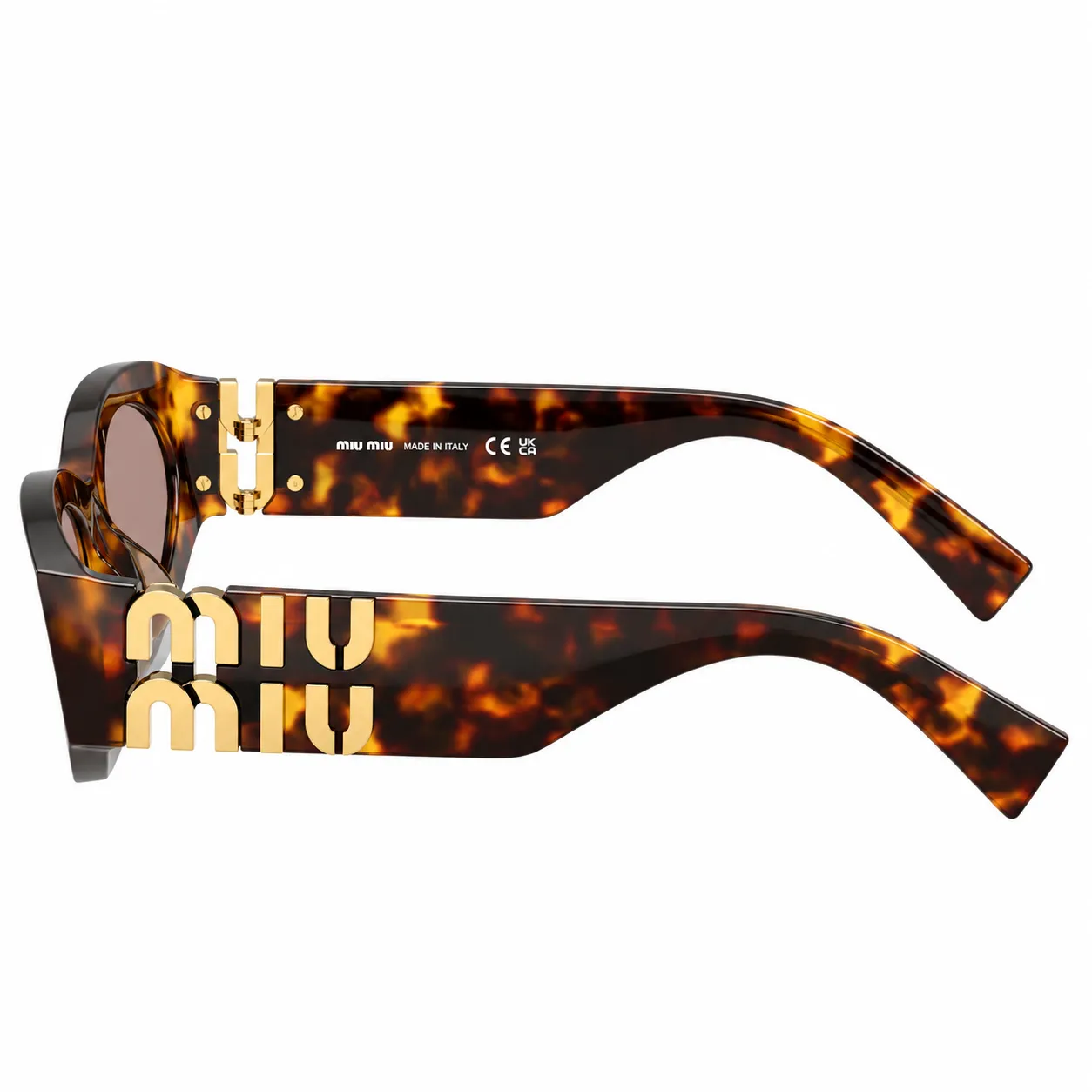 Miu Miu MU 11WS 14L20I Oval Plastic Havana Sunglasses with Purple Lens sold by Gaffos product image thumbnail 3