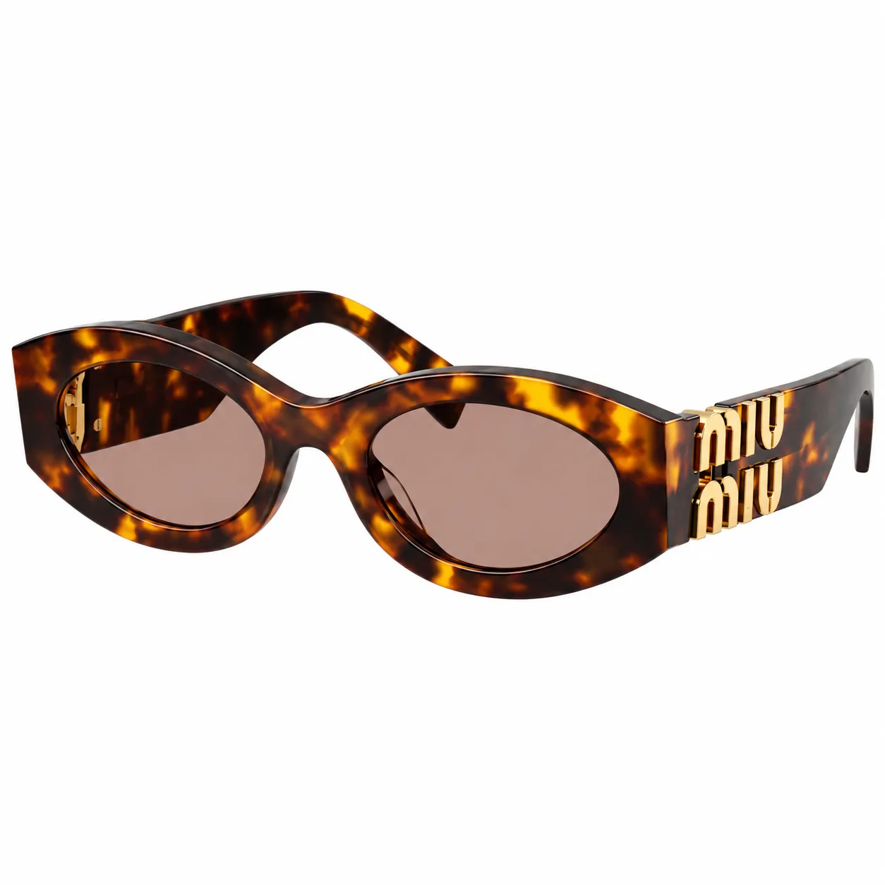 Miu Miu MU 11WS 14L20I Oval Plastic Havana Sunglasses with Purple Lens sold by Gaffos product image thumbnail 2