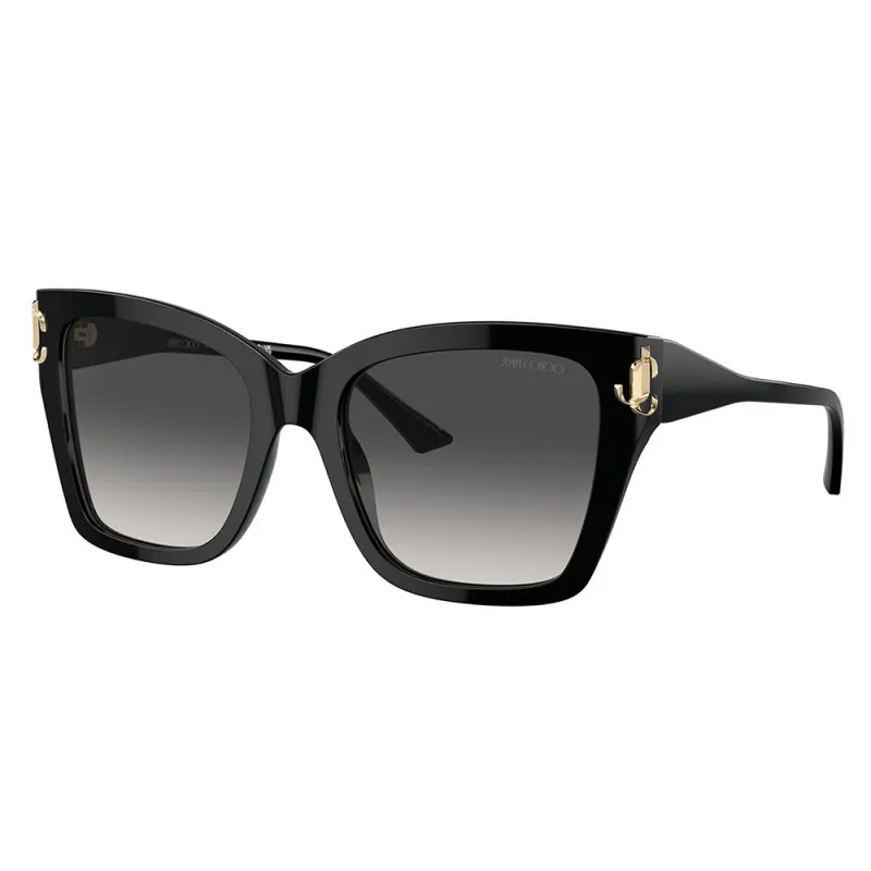 Jimmy Choo JC 5012F 50008G Black Plastic Square Sunglasses Grey Gradient Lens made by Jimmy Choo