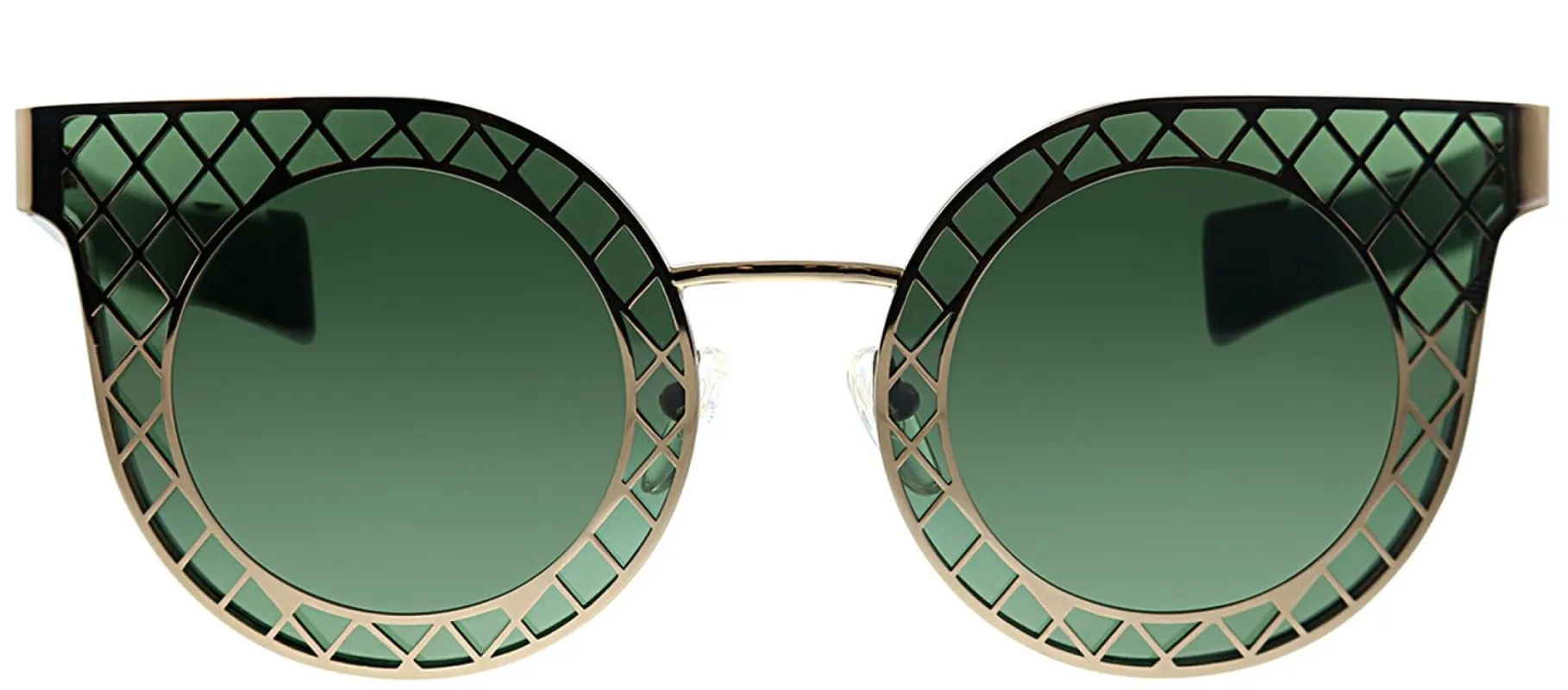 Salvatore Ferragamo SF 171S 765 Round Metal Brown Sunglasses with Green Lens sold by Gaffos