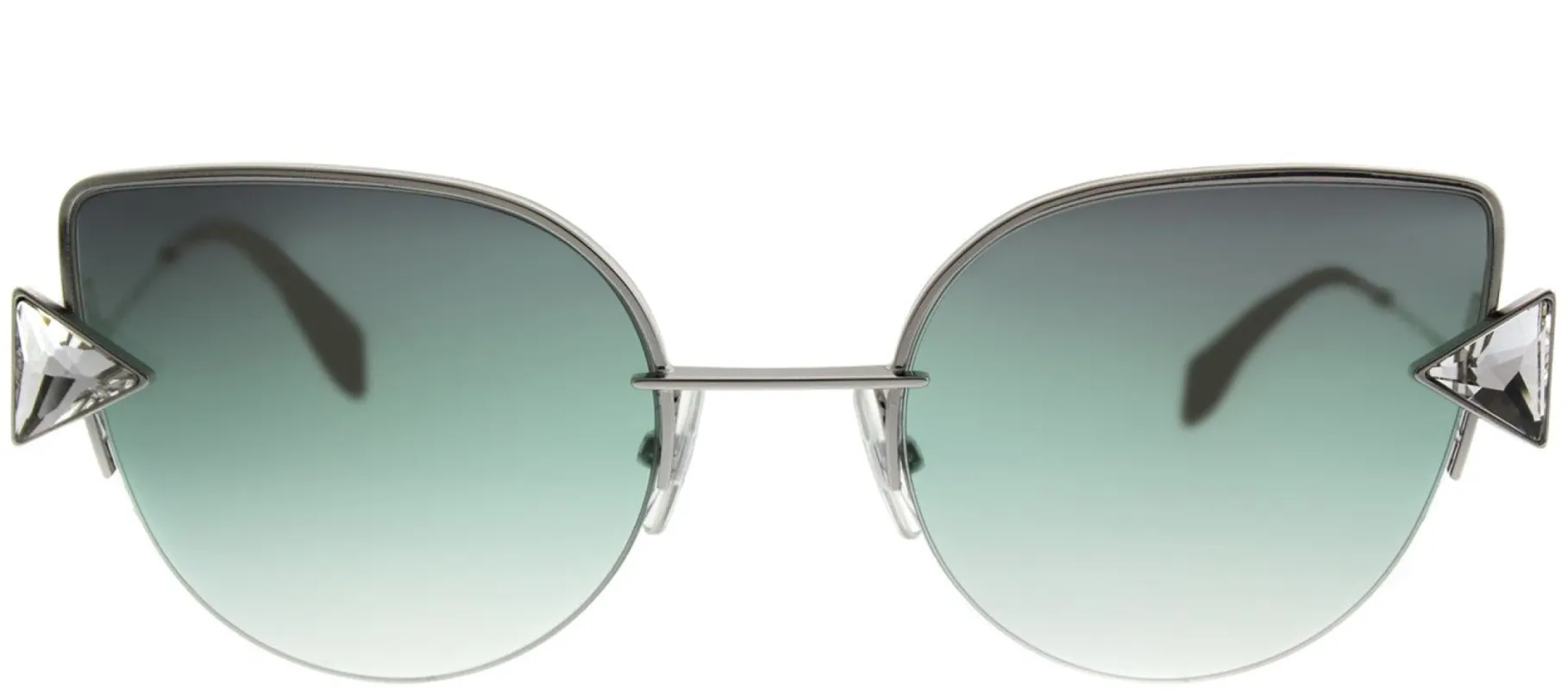 Fendi FF 0242S VGVS Cat-Eye Metal Silver Sunglasses with Green Violet Lens sold by Gaffos