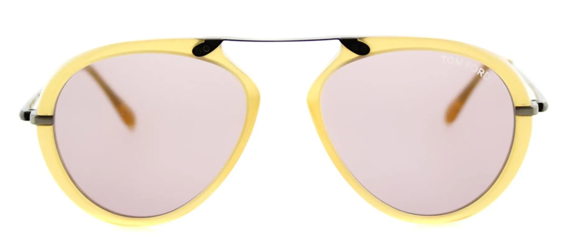 Tom Ford Arron TF 473 39Y Aviator Plastic Yellow Sunglasses with Pink Lens sold by Gaffos