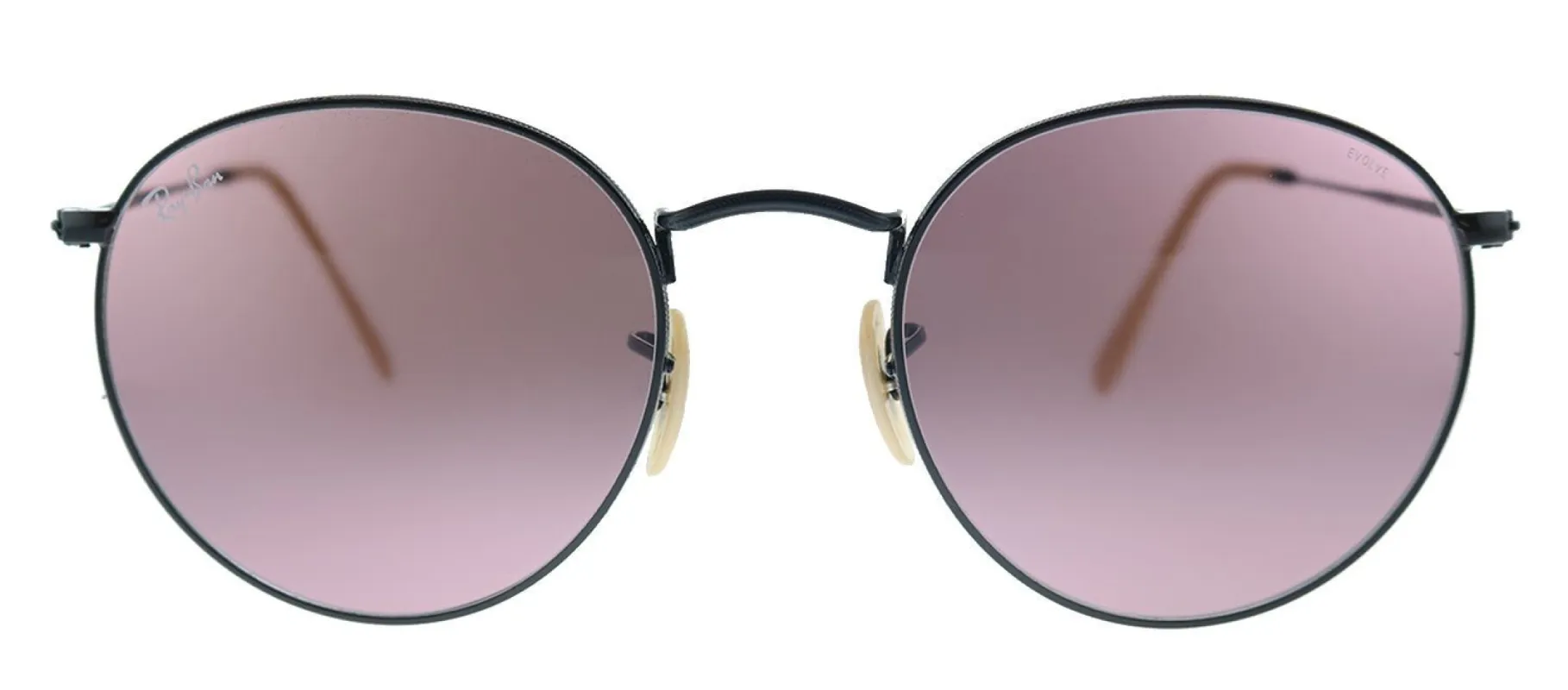 Ray-Ban RB 3447 9066Z0 Round Metal Black Sunglasses with Purple Lens sold by Gaffos