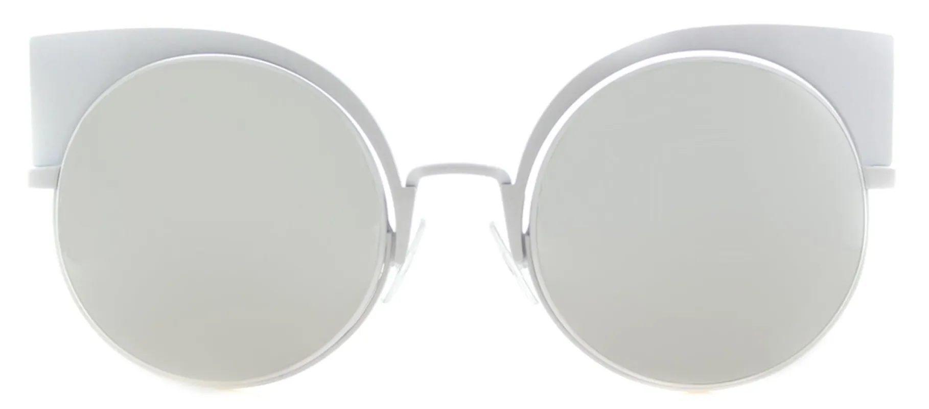 Fendi FF 0177 DMV Cat-Eye Metal Ivory/ White Sunglasses with Silver Mirror Lens sold by Gaffos