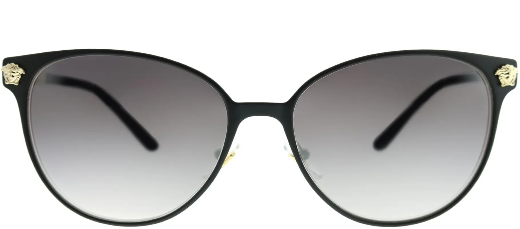 Versace VE 2168 13776I Round Metal Black Sunglasses with Grey Mirror Gradient Lens sold by Gaffos