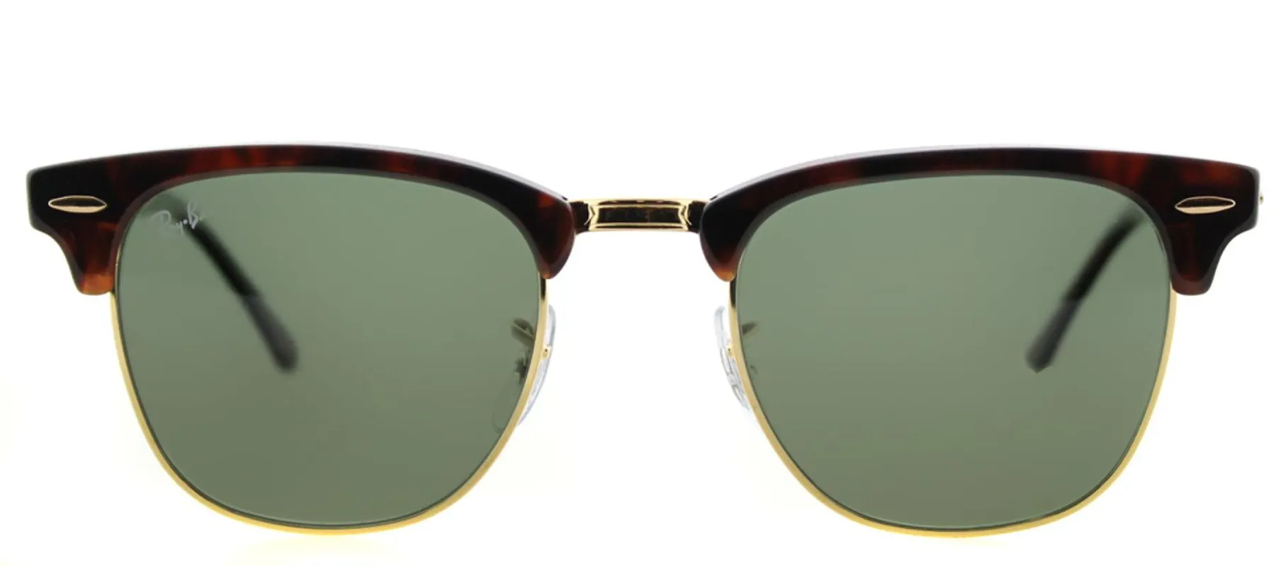 Ray-Ban RB 3016 990/58 Clubmaster Plastic Tortoise/ Havana Sunglasses with Green Polarized Lens sold by Gaffos