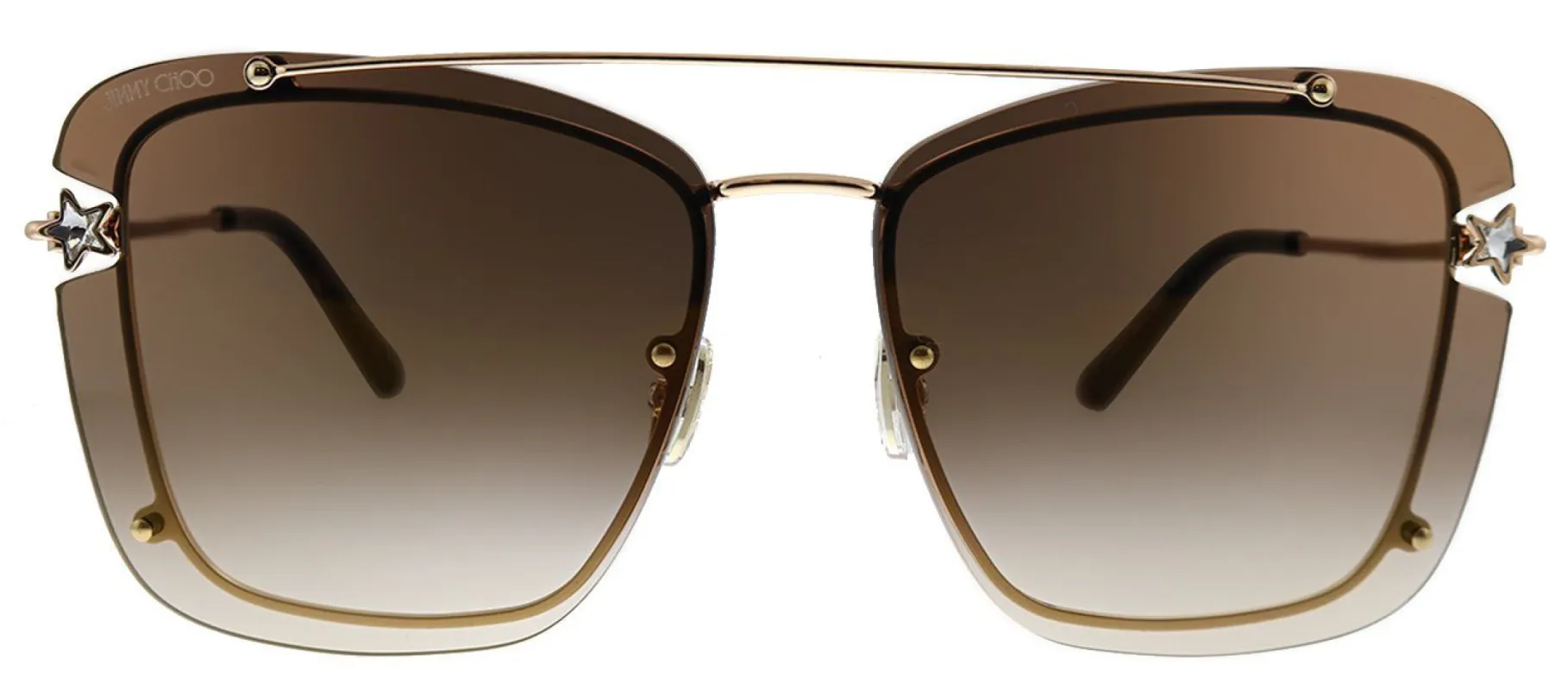 Jimmy Choo JC AMBRA/S DDB JL Rectangle Metal Gold Sunglasses with Brown Lens sold by Gaffos