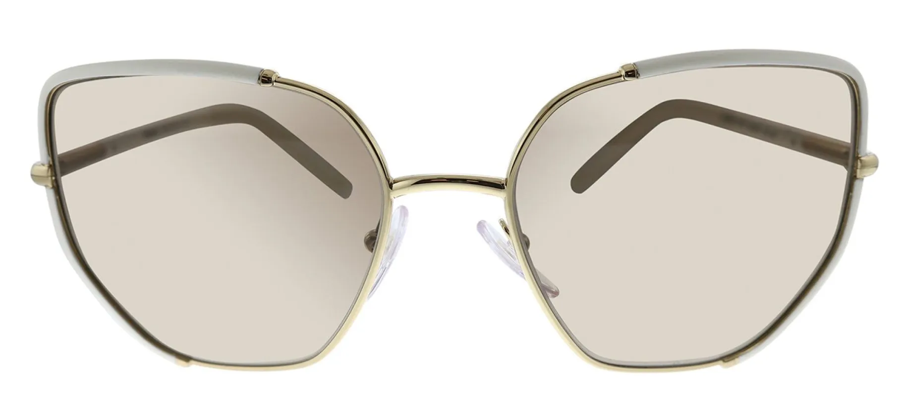 Prada PR 50WS 2823D0 Geometric Metal Ivory Sunglasses with Brown Gradient Lens sold by Gaffos
