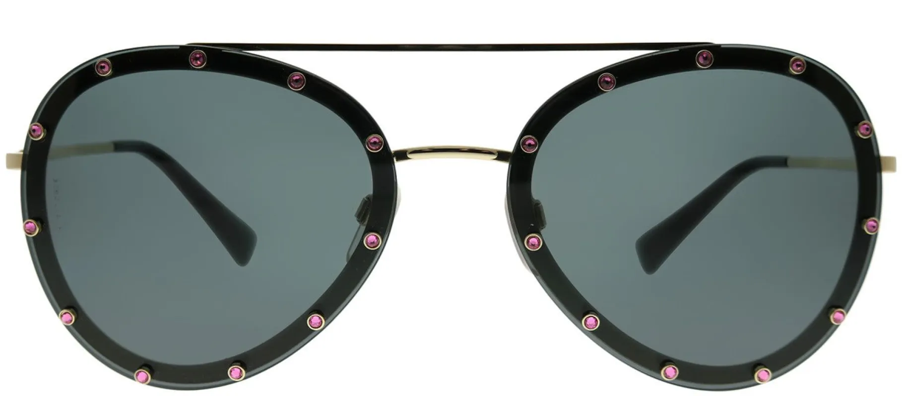 Valentino VA 2013 300387 Aviator Metal Gold Sunglasses with Smoke Grey Lens sold by Gaffos