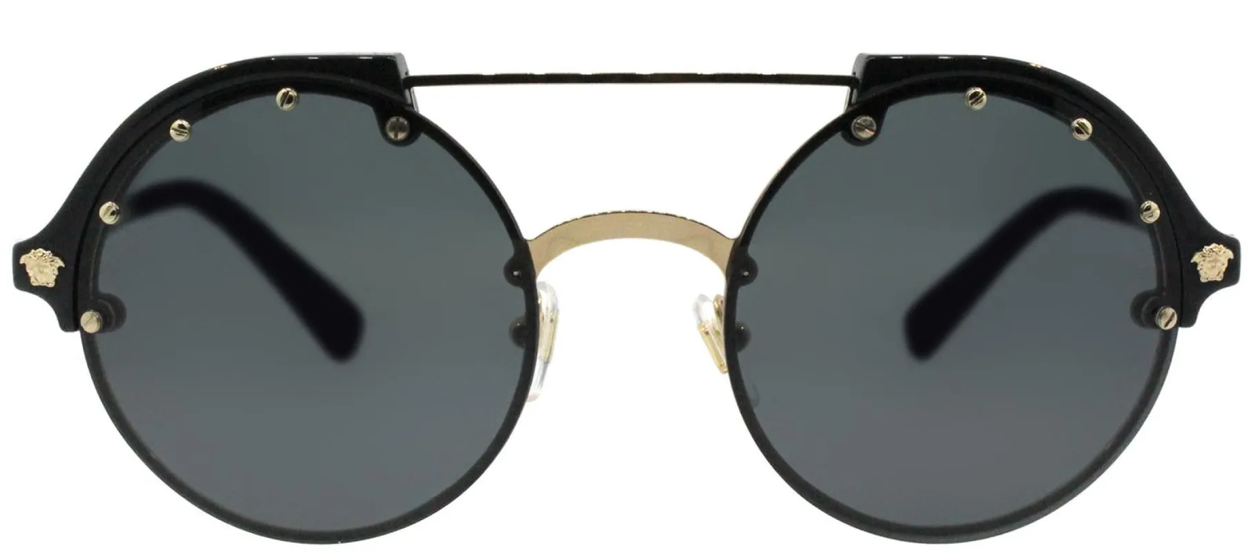 Versace VE 4337 GB1/87 Round Plastic Black Sunglasses with Grey Lens sold by Gaffos