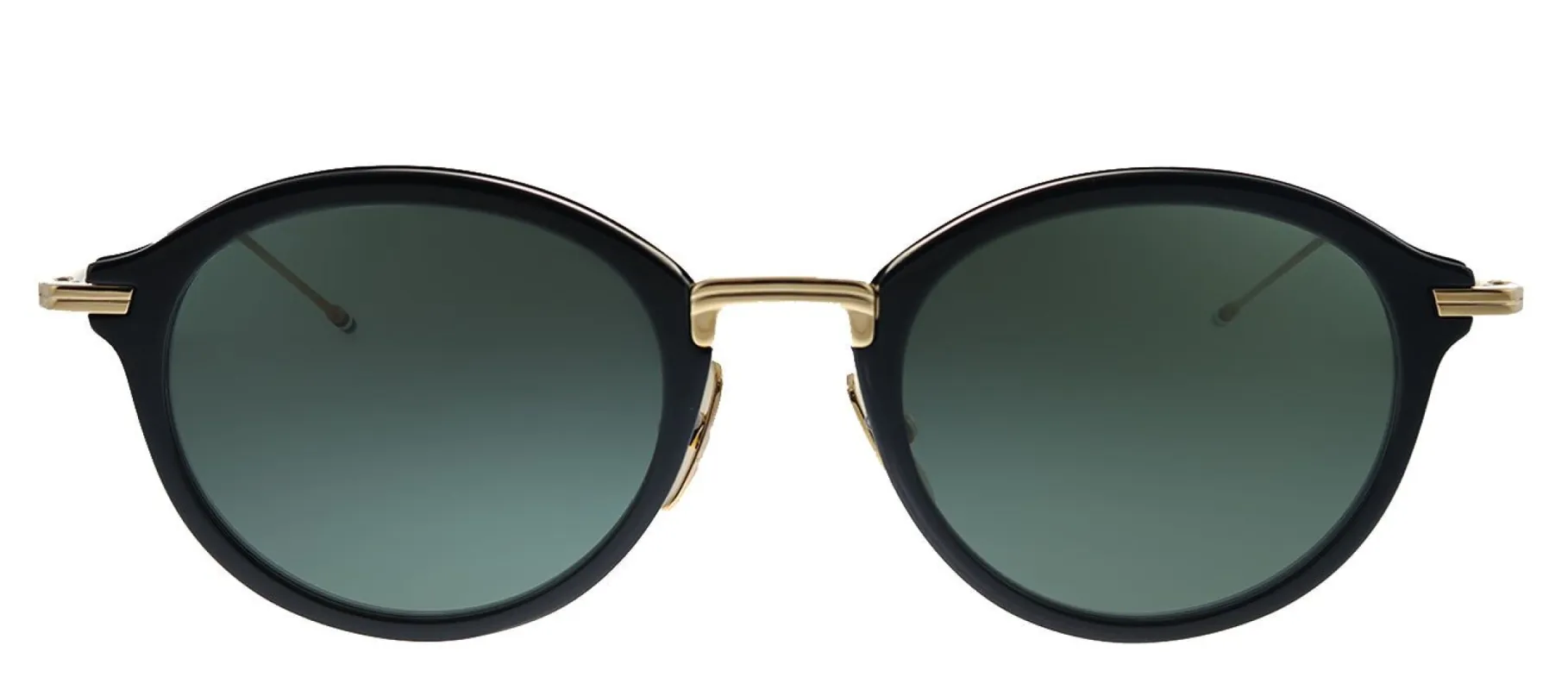 Thom Browne TB TBS908-49-01 Oval Metal Black Sunglasses with Green Lens sold by Gaffos