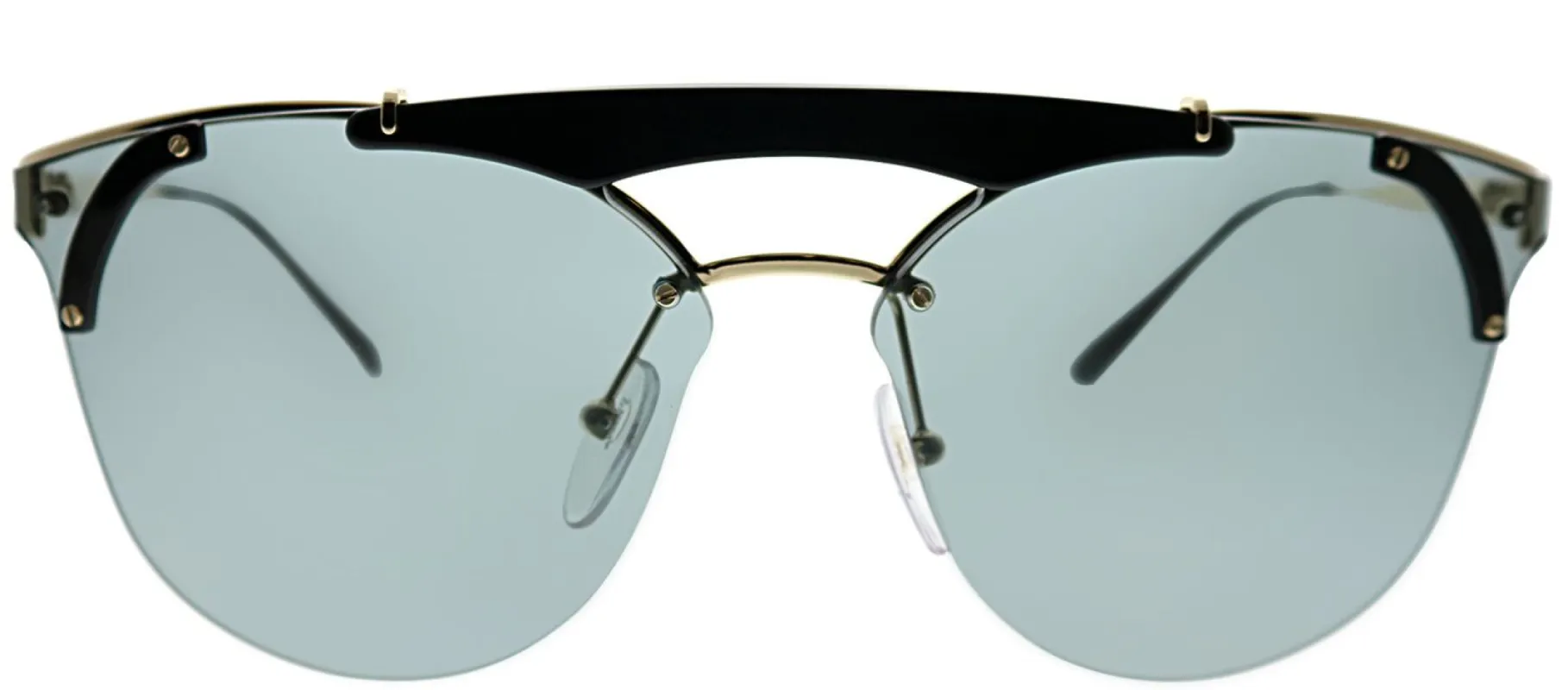 Prada PR 53US 1AB3C2 Round Metal Black Sunglasses with Grey Lens sold by Gaffos