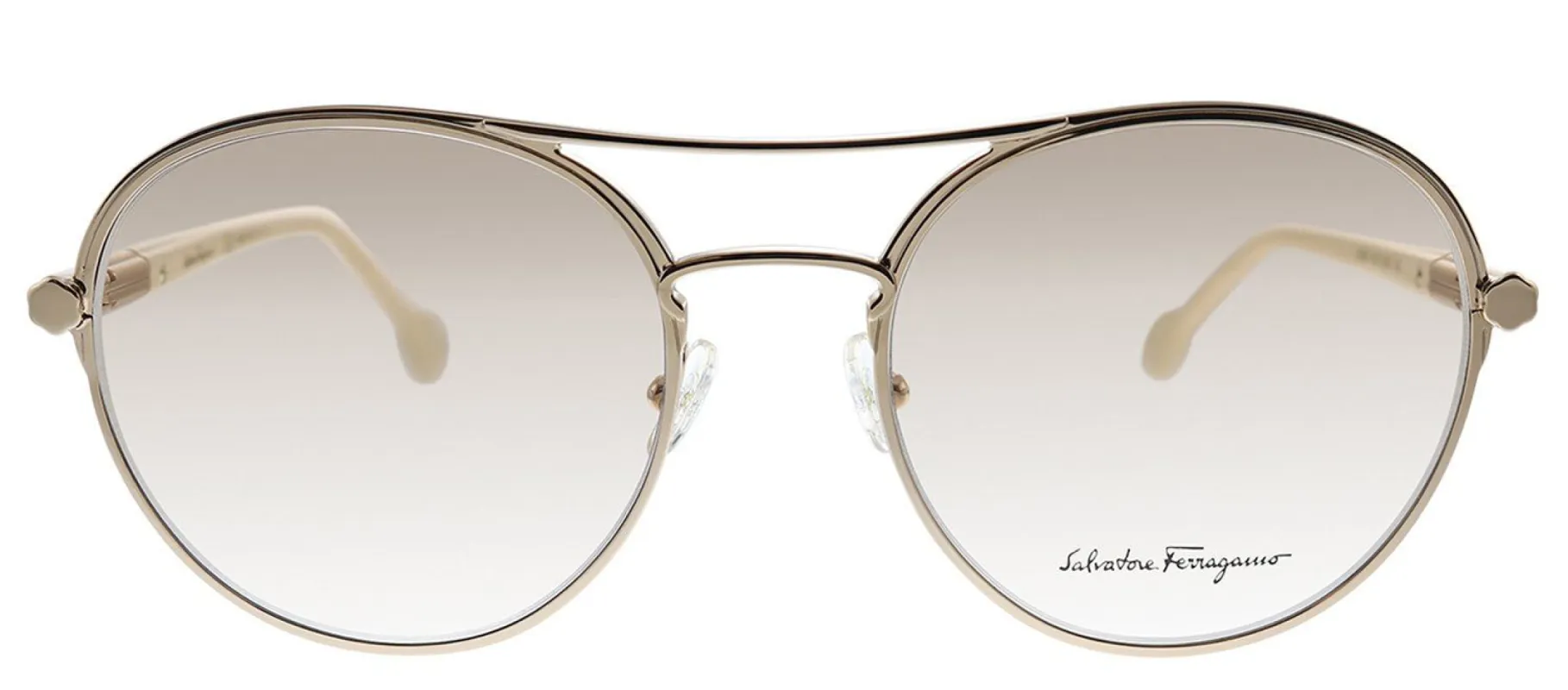 Salvatore Ferragamo SF 2174 784 Aviator Metal Gold Sunglasses with Grey Gradient Lens sold by Gaffos