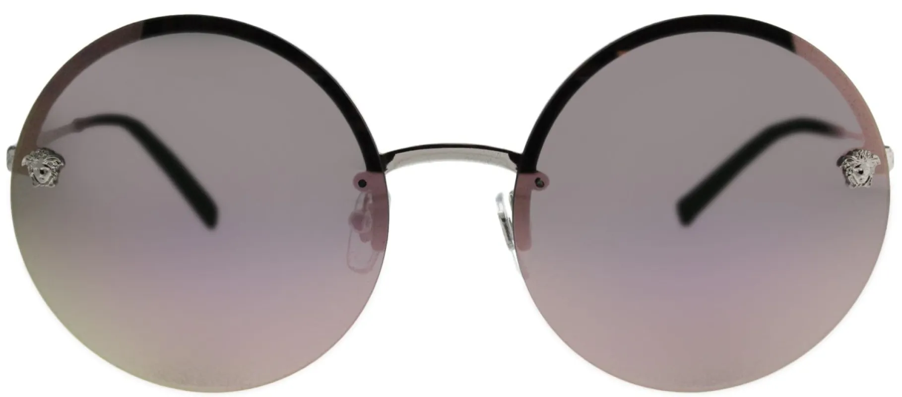 Versace VE 2176 10005R Round Metal Silver Sunglasses with Pink Mirror Lens sold by Gaffos