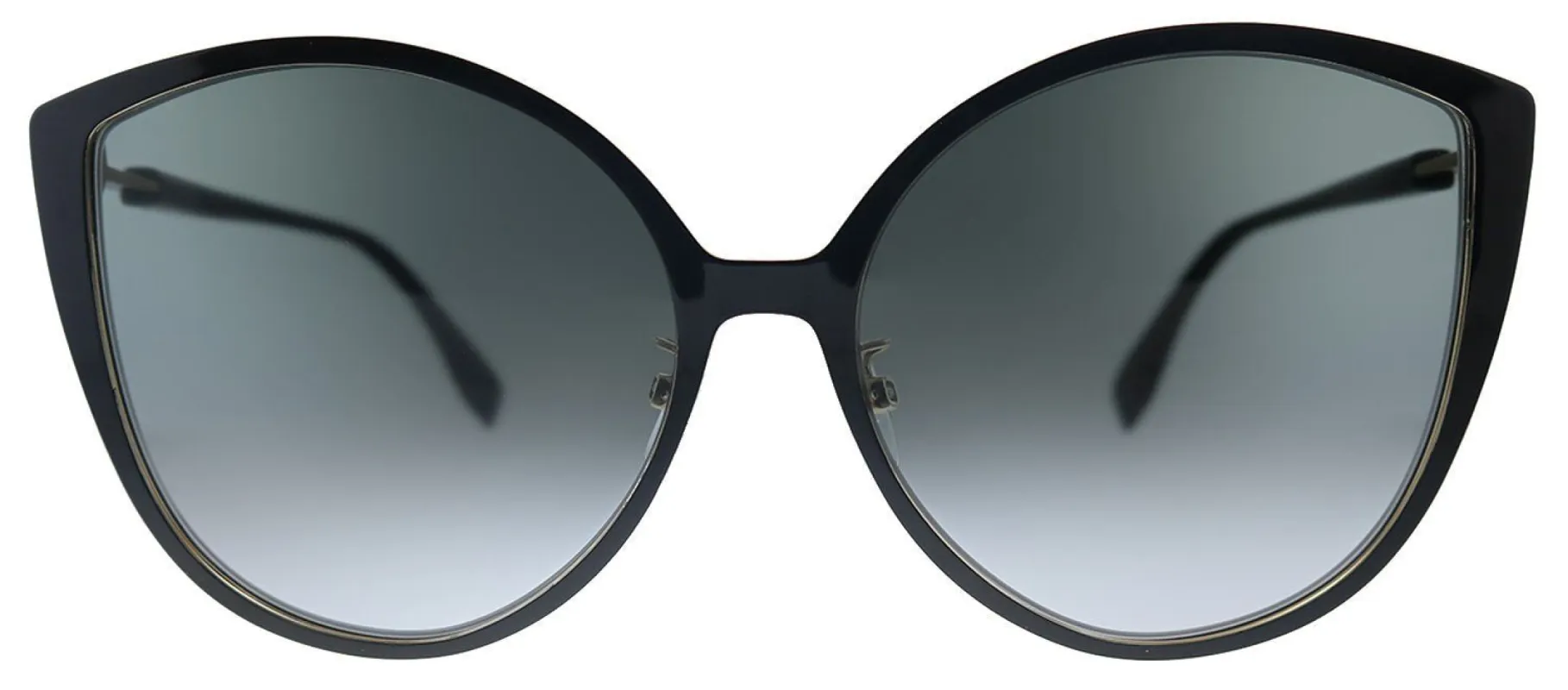 Fendi F is Fendi FF 0395/F/S 2M2 Cat-Eye Metal Black Gold Sunglasses with Grey Gradient Lens sold by Gaffos
