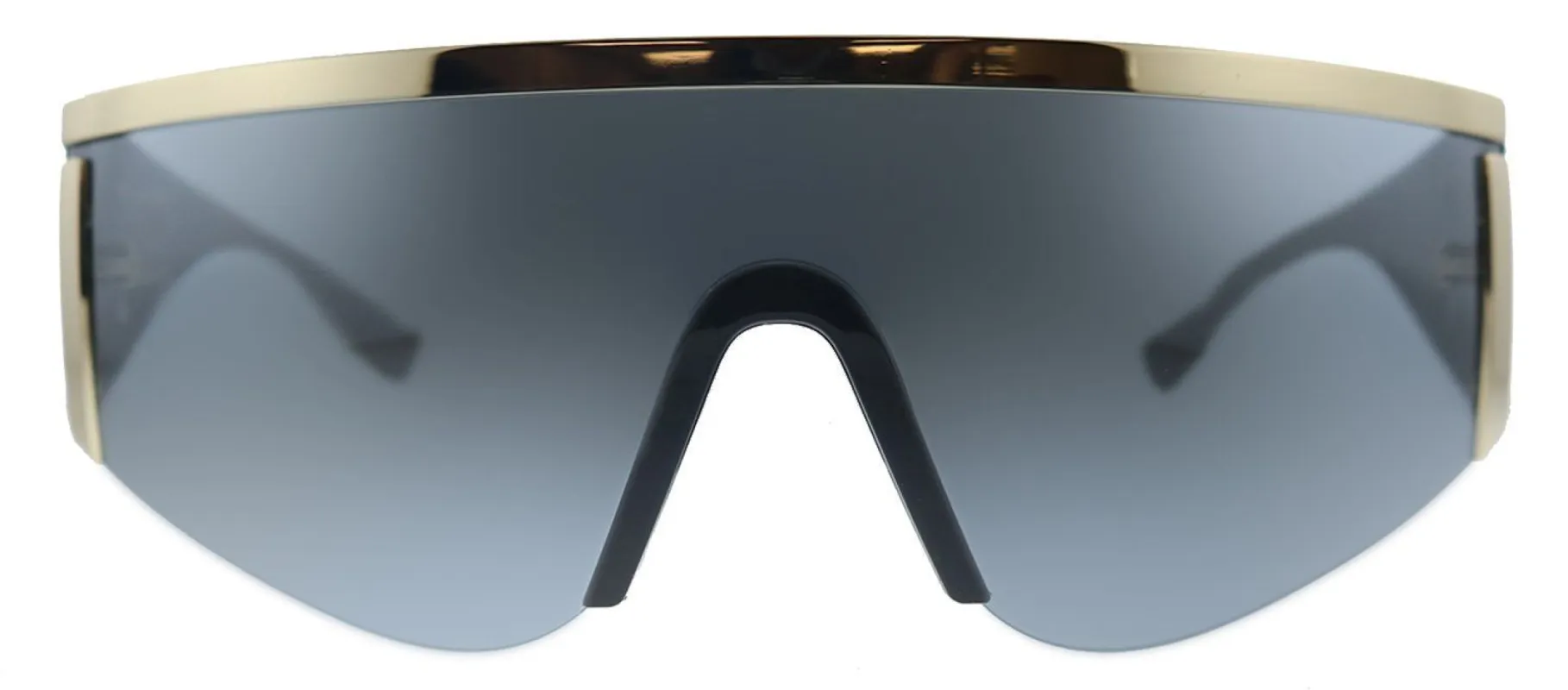 Versace VE 2197 12526G Shield Metal Pale Gold Sunglasses with Grey Mirror Lens sold by Gaffos