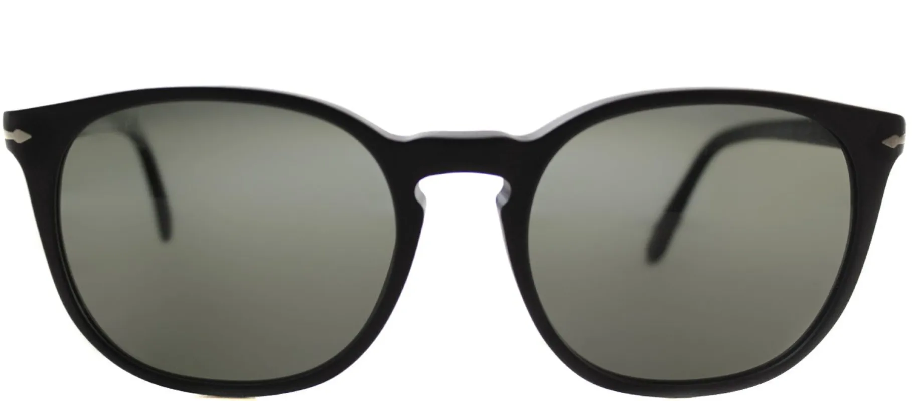 Persol PO 3007S 900058 Round Plastic Black Sunglasses with Green Polarized Lens sold by Gaffos