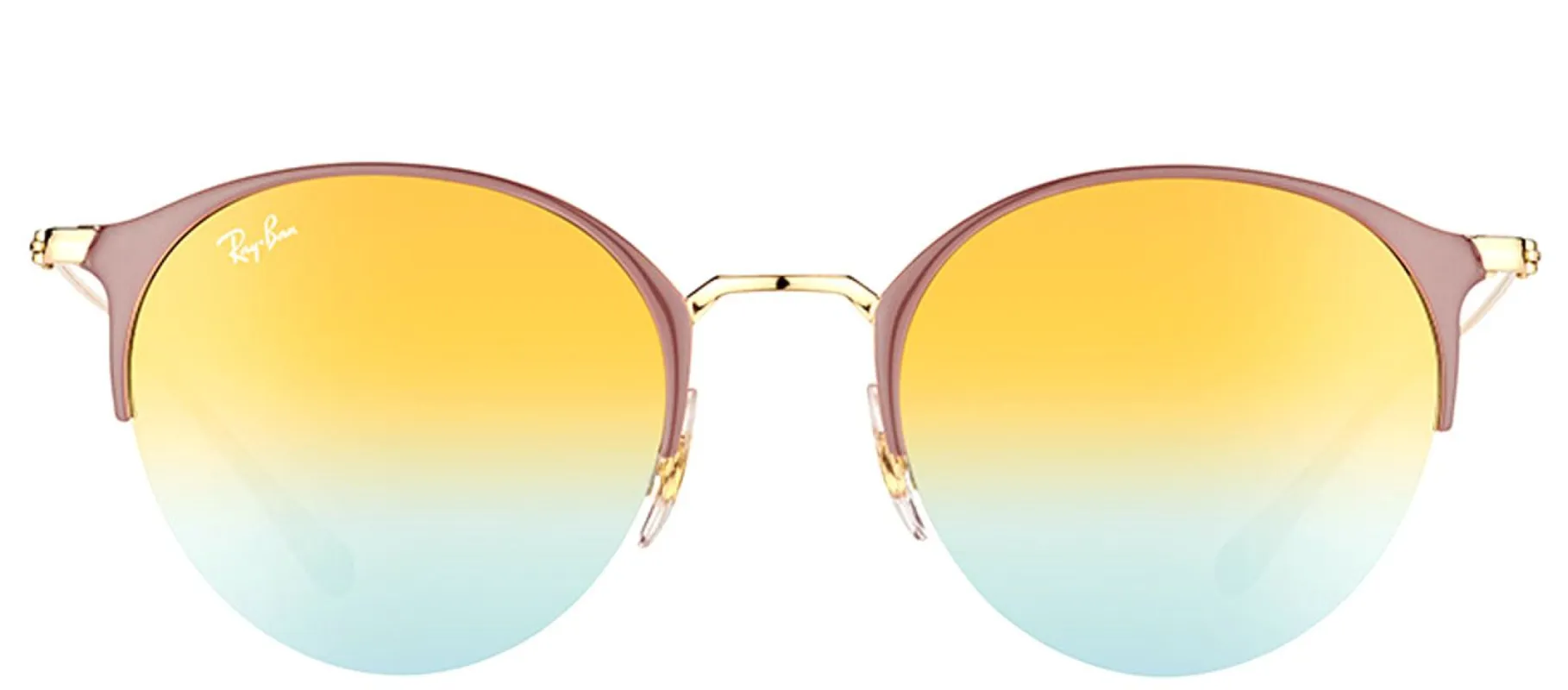 Ray-Ban RB 3578 9011A7 Round Metal Brown Sunglasses with Green Gradient Mirror Lens sold by Gaffos