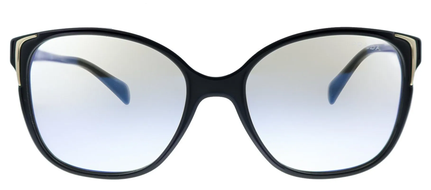 Prada PR 01OS 1AB09H Square Plastic Black Sunglasses with Clear Blue Light Filter Lens sold by Gaffos