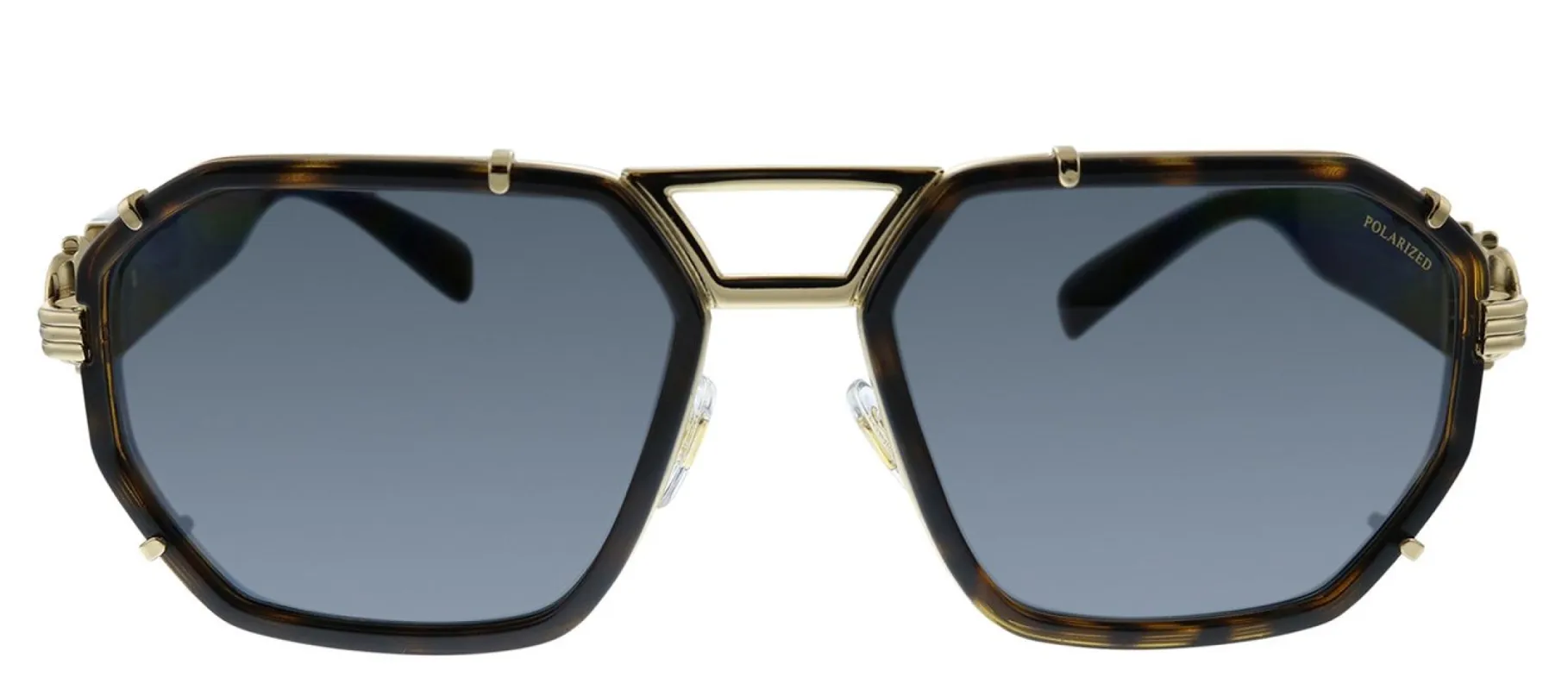Versace VE 2228 100281 Aviator Metal Havana Sunglasses with Grey Lens sold by Gaffos