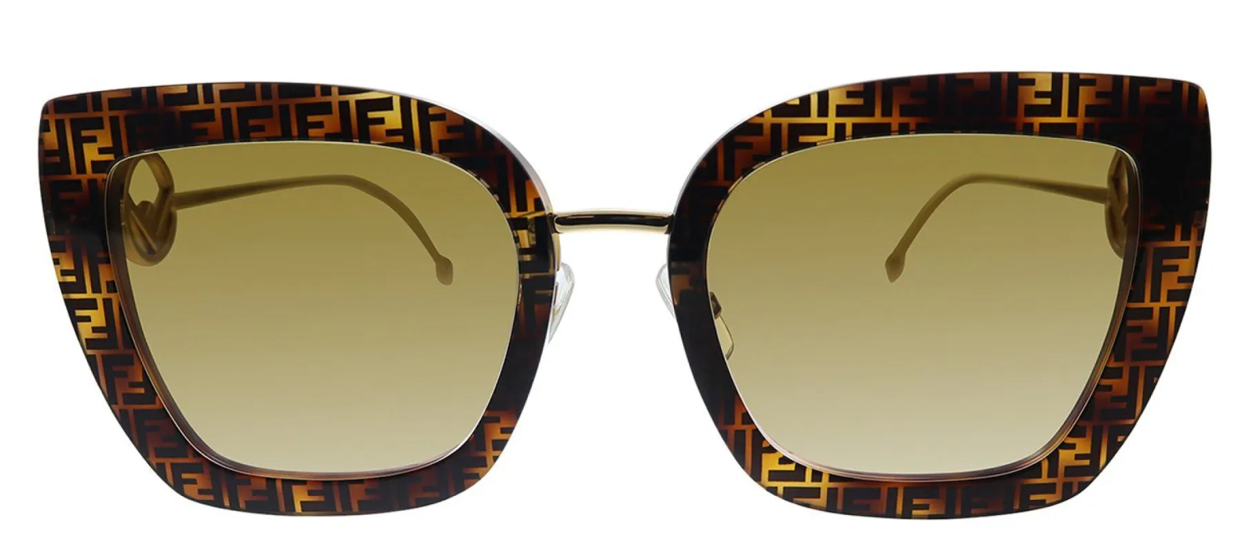 Fendi FF 424/F/S 086 Cat-Eye Plastic Brown Sunglasses with Brown Gradient Lens sold by Gaffos