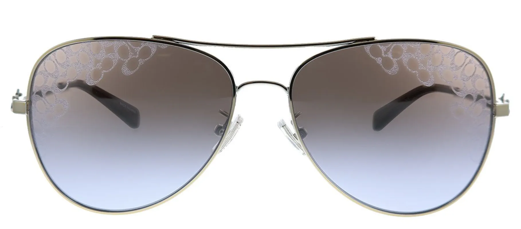 Coach L1648 HC 7074 9001LD Aviator Metal Silver Sunglasses with Silver Mirror Lens sold by Gaffos