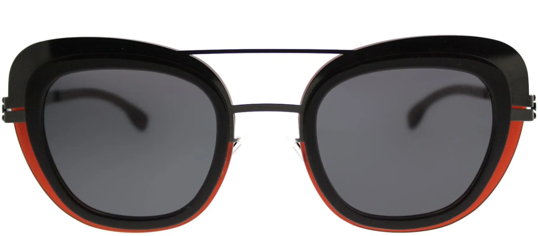 ic! Berlin IC Chichi GunmetalM Cat-Eye Plastic Ruthenium/ Gunmetal Sunglasses with Black Nylon Lens made by Gaffos