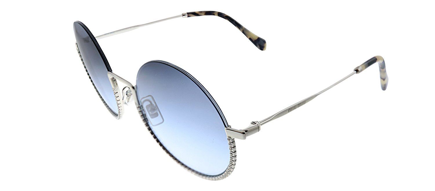 Miu Miu MU 69US 1BC4R2 Round Metal Silver Sunglasses with Blue Gradient Lens sold by Gaffos product image thumbnail 2