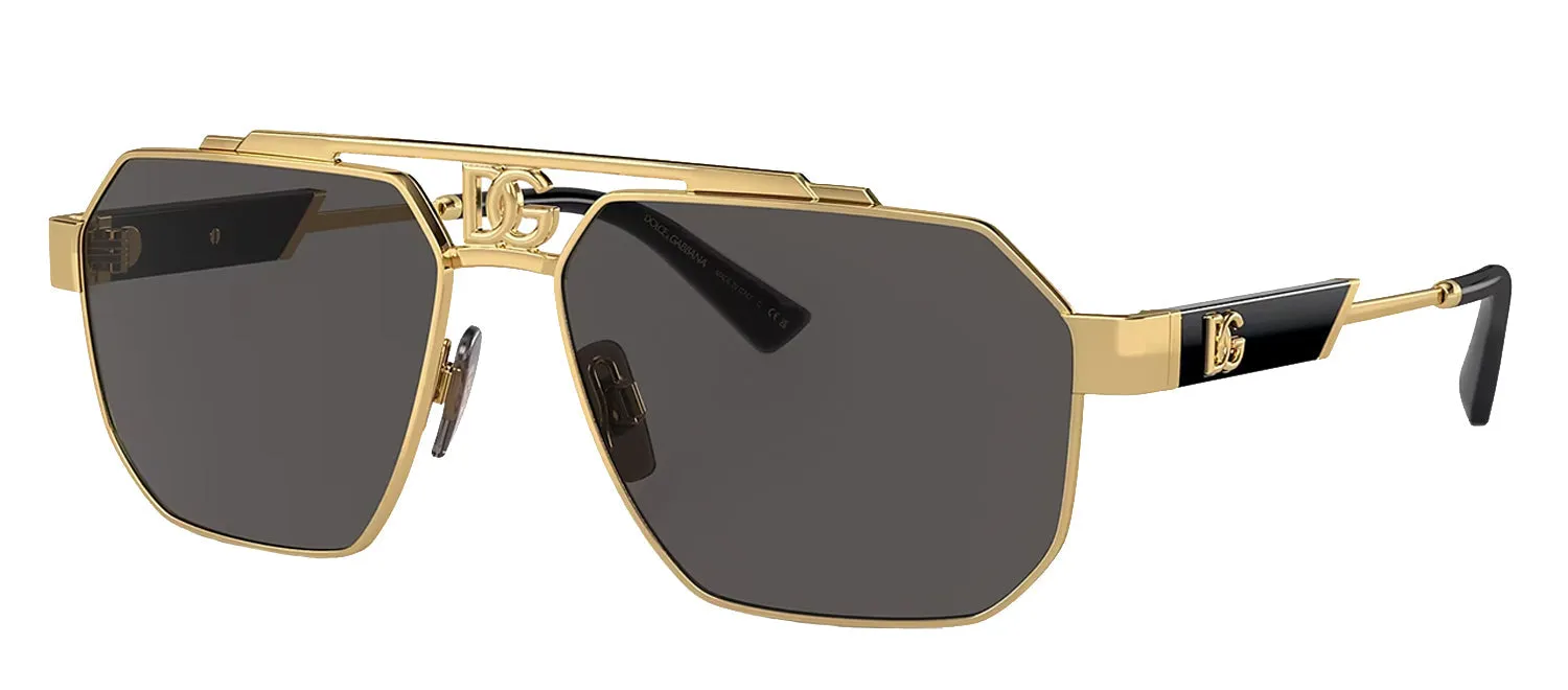 Dolce & Gabbana DG 2294 02/87 Aviator Metal Gold Sunglasses with Grey Lens sold by Gaffos product image thumbnail 2
